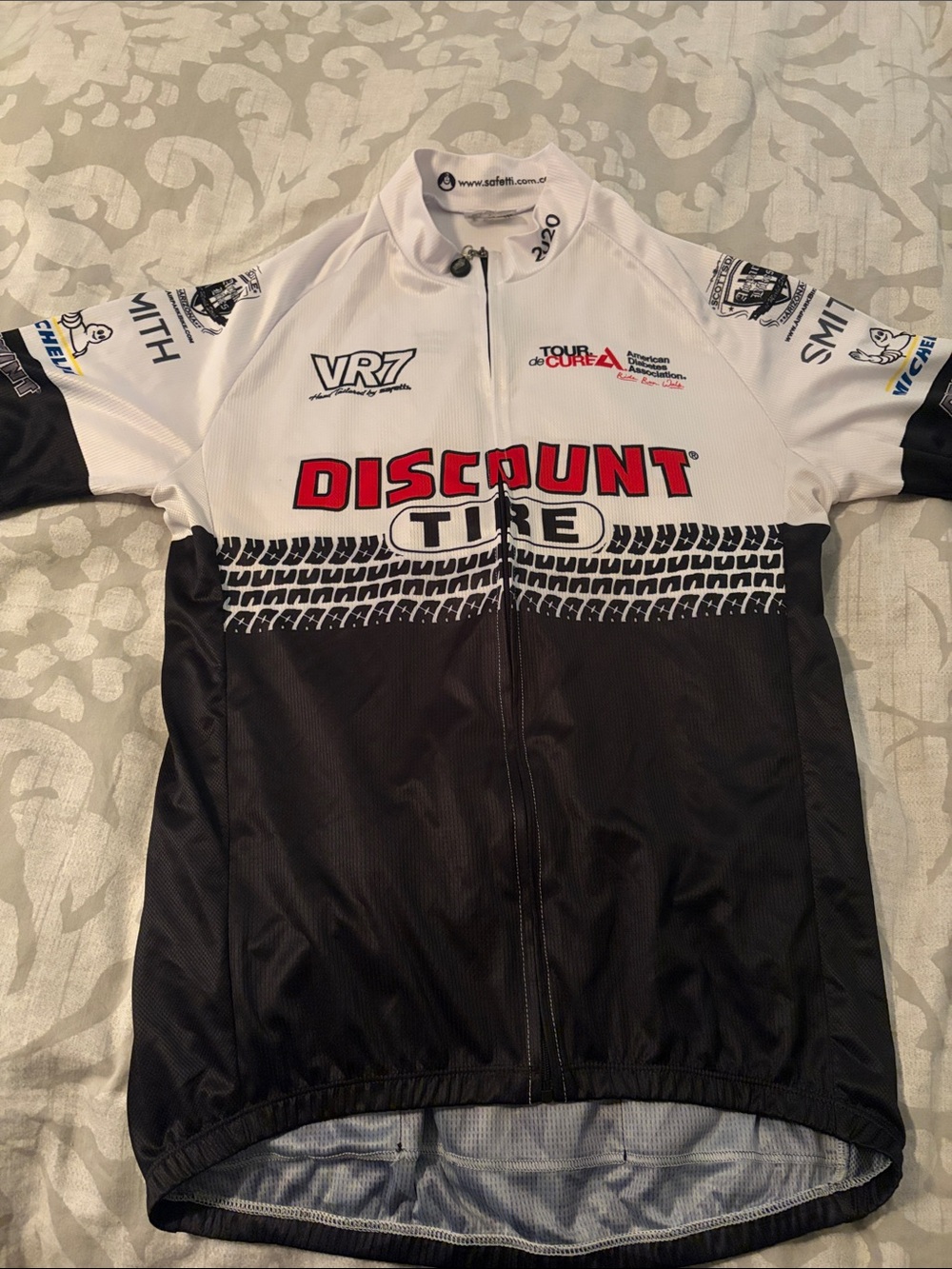 Safetti Discount Tire Cycling Jersey - White & Black
